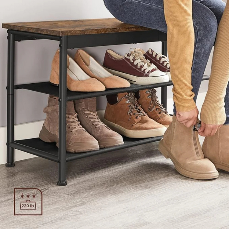 Mueble Zapatero Adena | Banco 3 Niveles con Diseño Industrial