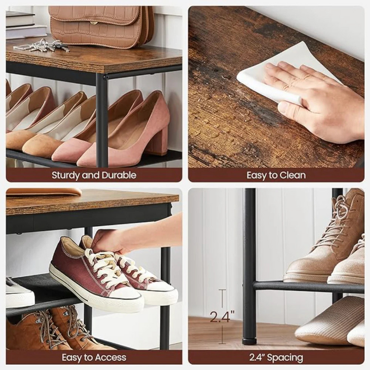 Mueble Zapatero Adena | Banco 3 Niveles con Diseño Industrial