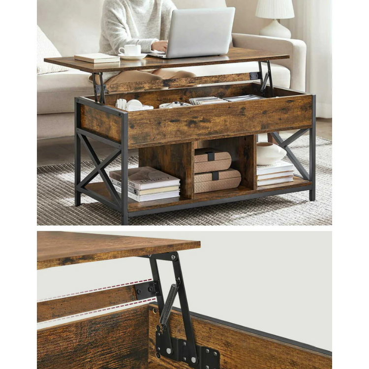 Mesa de Centro Elevable Maite | Multifuncional con Estilo Industrial