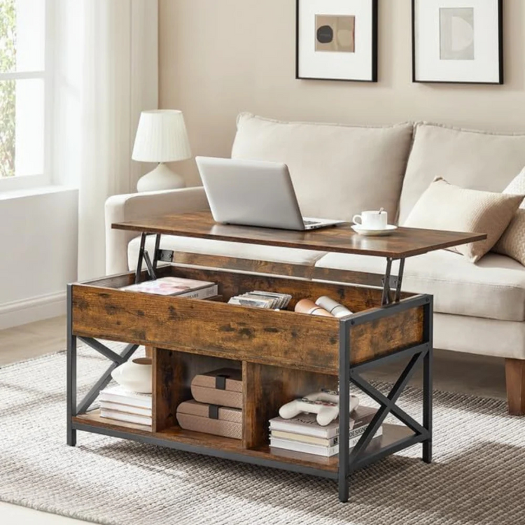 Mesa de Centro Elevable Maite | Multifuncional con Estilo Industrial