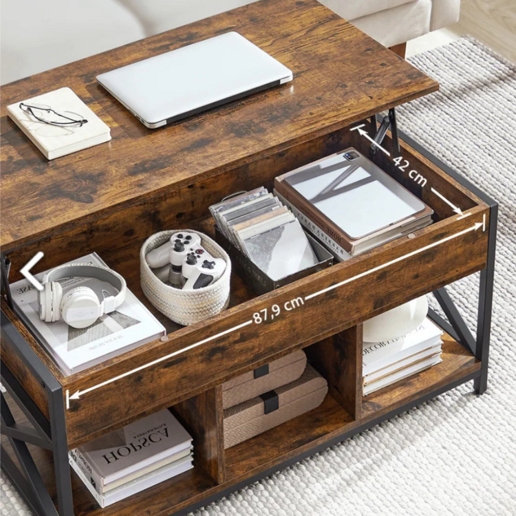 Mesa de Centro Elevable Maite | Multifuncional con Estilo Industrial