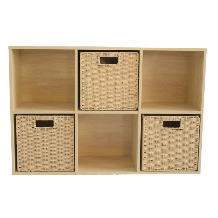 Mueble Organizador Pasco Natural | Con Canastos de Mimbre