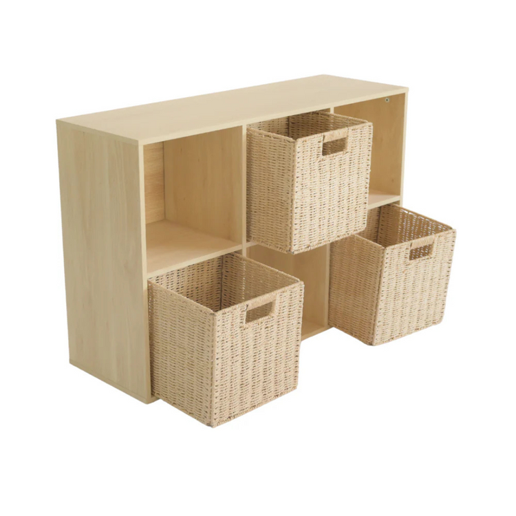 Mueble Organizador Pasco Natural | Con Canastos de Mimbre