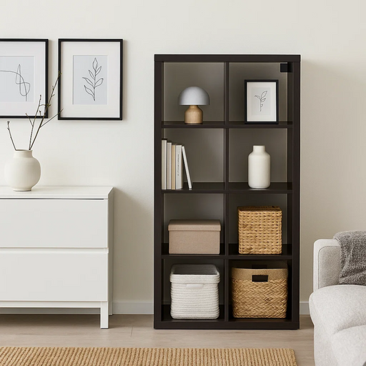 Estante Milora Negro | 8 Compartimentos