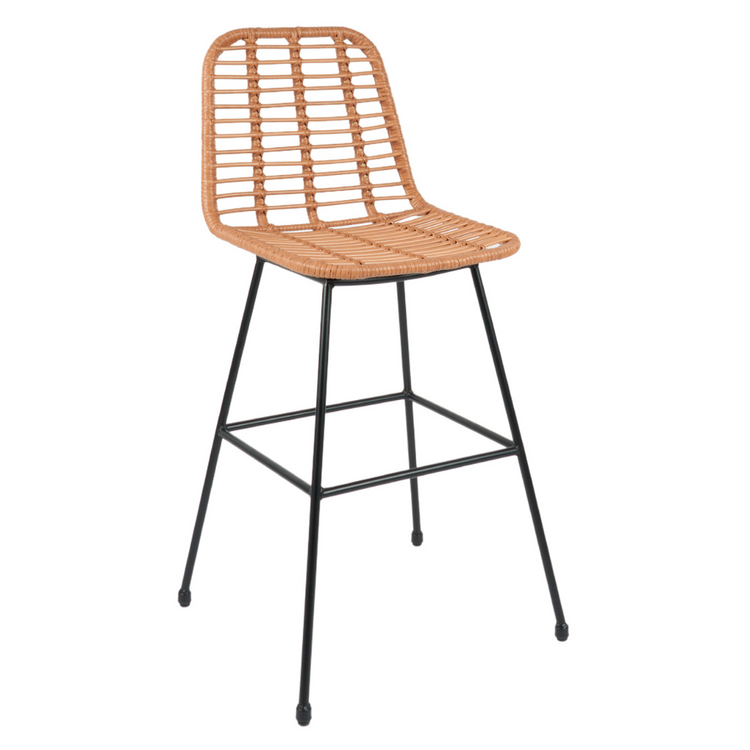 Pack 4 Taburete Piso Grecia Alto 75 cm | Rattan color Natural
