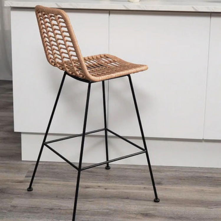 Pack 4 Taburete Piso Grecia Alto 75 cm | Rattan color Natural