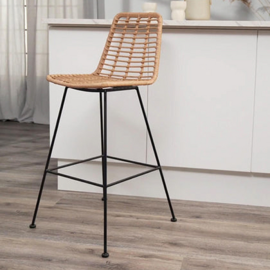 Pack 4 Taburete Piso Grecia Alto 75 cm | Rattan color Natural