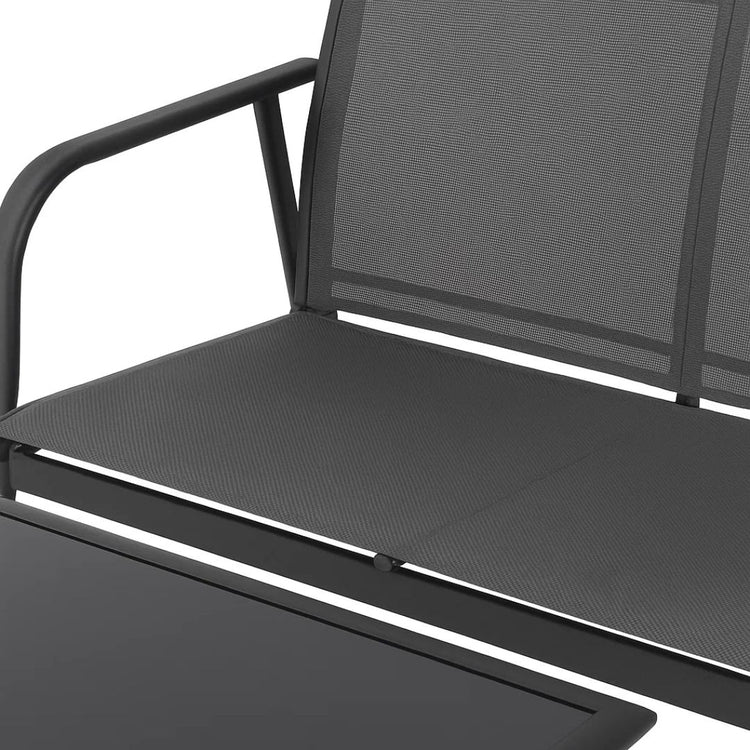 Juego de Terraza Grafito | 3 Piezas + 1 Mesa de Centro