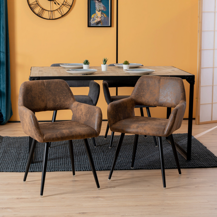 Pack 2 Butaca Sitial Burgos | Ecocuero Café | Cómoda y Elegante