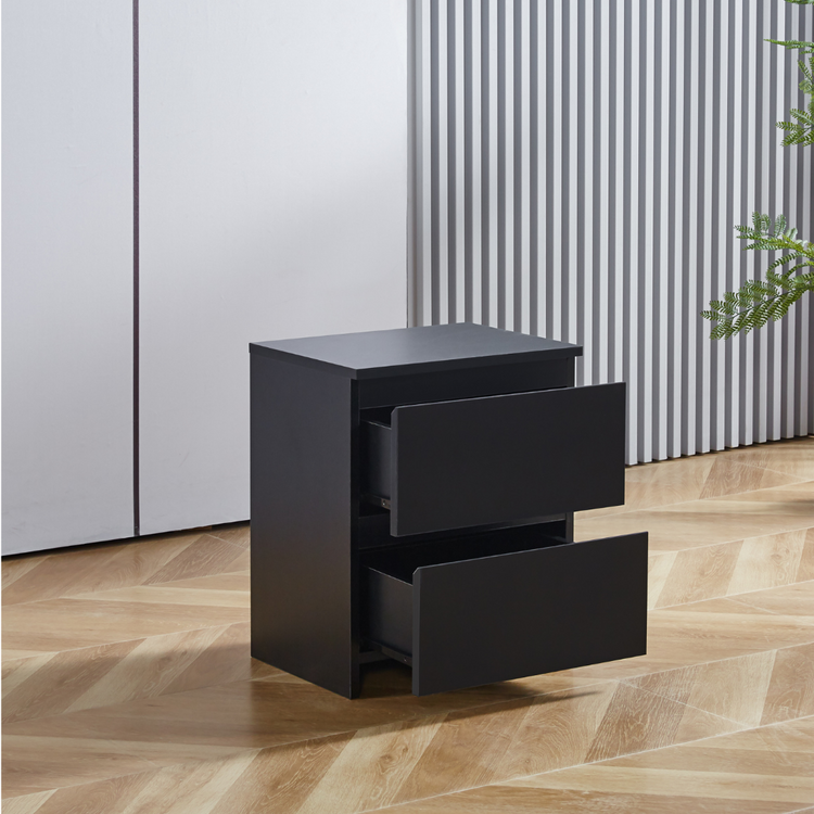 Velador Damián: Minimalista, 2 cajones, diseño moderno