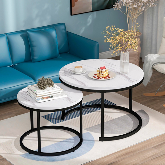 Juego de 2 Mesas Auxiliares Ambra | ¡Multiuso y Estiloso!