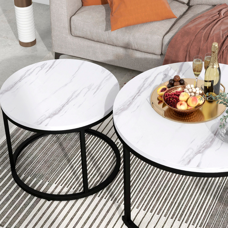 Juego de 2 Mesas Auxiliares Ambra | ¡Multiuso y Estiloso!