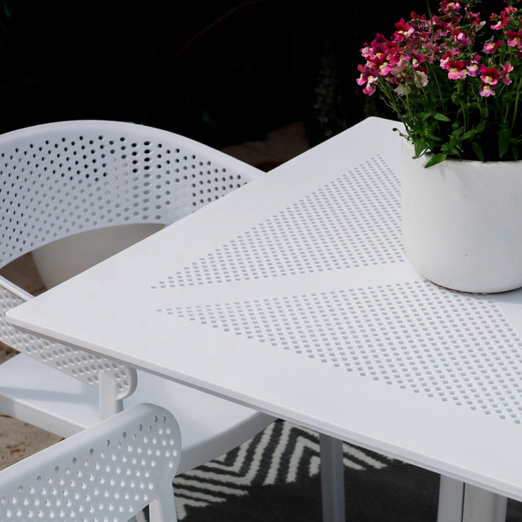 Mesa Cuadrada Clip Blanca 80X80 cm | Terraza, Balcón o Negocio