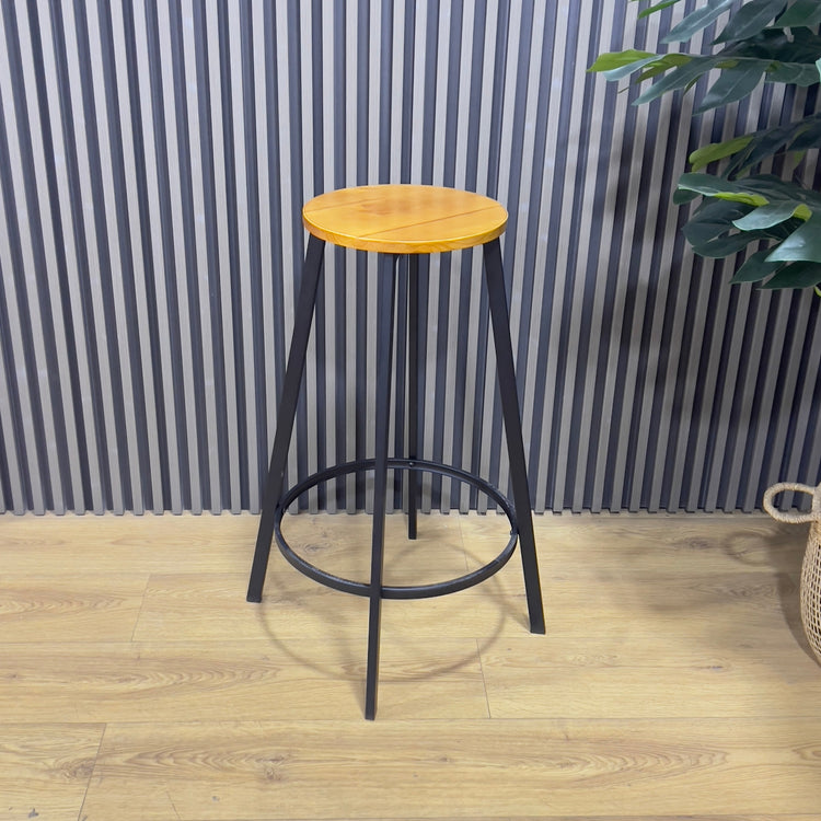 Taburete Ross Negro 75cm | Estilo Industrial