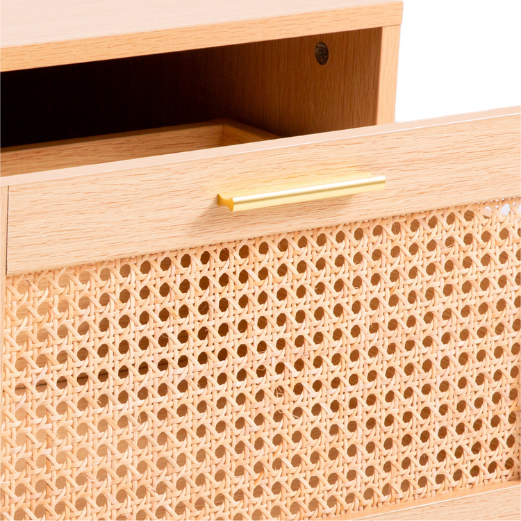 Mesa de Centro Kira | Rattan y Madera | Estilo Natural | Ideal Sala de Estar