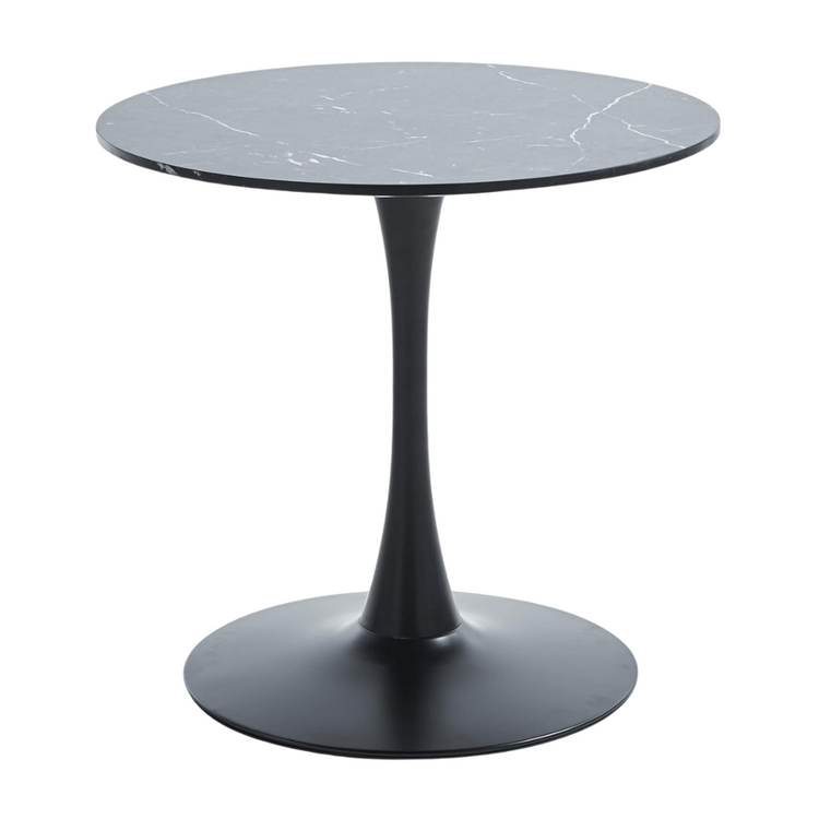 Mesa Redonda Tulip | Vinilo Cuarzo Negro