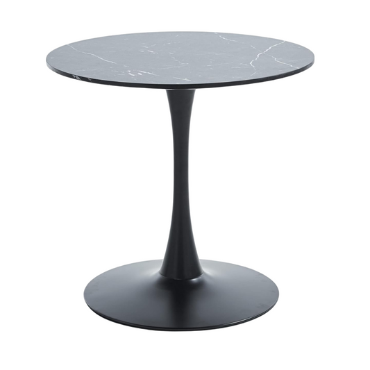 Mesa Redonda Tulip | Vinilo Cuarzo Negro