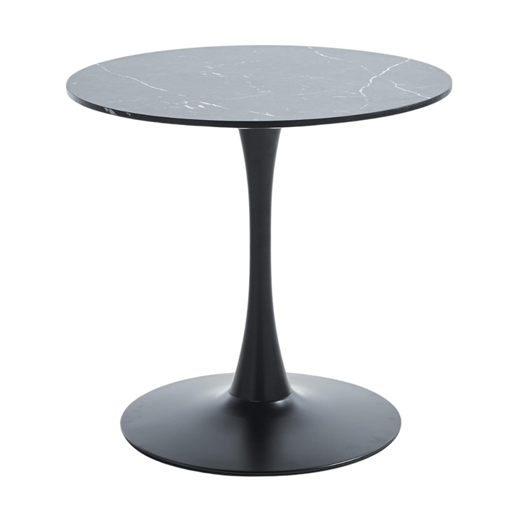 Mesa Redonda Tulip | Vinilo Cuarzo Negro