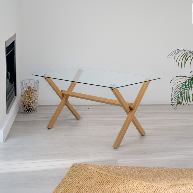 Mesa Rectangular Xinia 130x80 cm | Vidrio Templado
