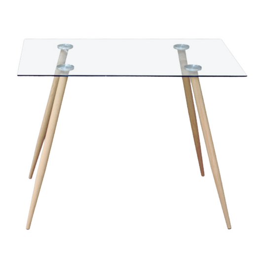 Mesa Cuadrada Vitreo 80x80 | Vidrio templado | Diseño Nórdico