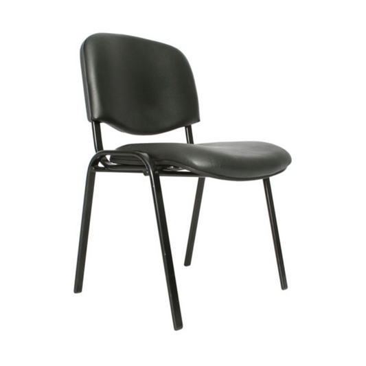 Silla Oficina Meeting | Ecocuero Negra | Cómoda ISO | Sala de Espera