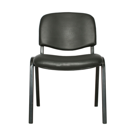 Silla Oficina Meeting | Ecocuero Negra | Cómoda ISO | Sala de Espera