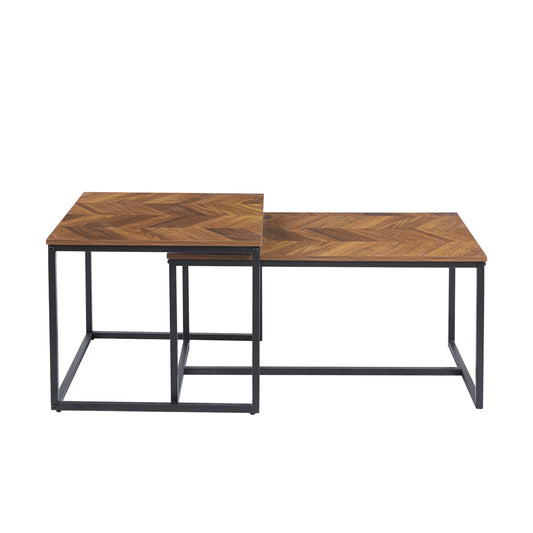 Juego de 2 Mesas de Centro Telman - Madera y Metal