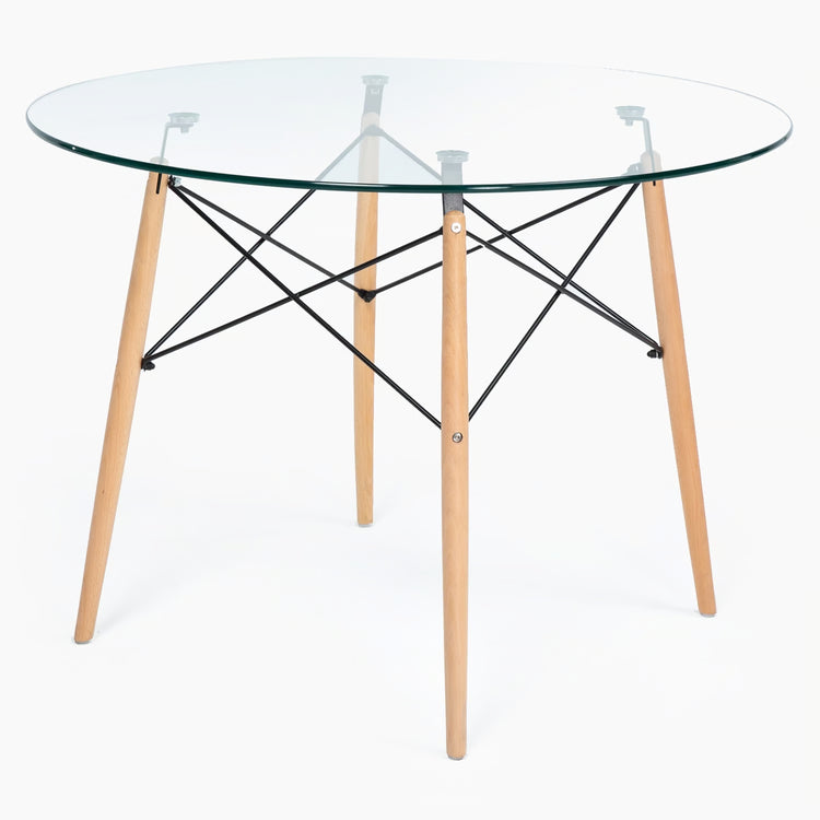 Mesa de Vidrio Redonda Elida 120cm - Diseño Clásico y Resistente