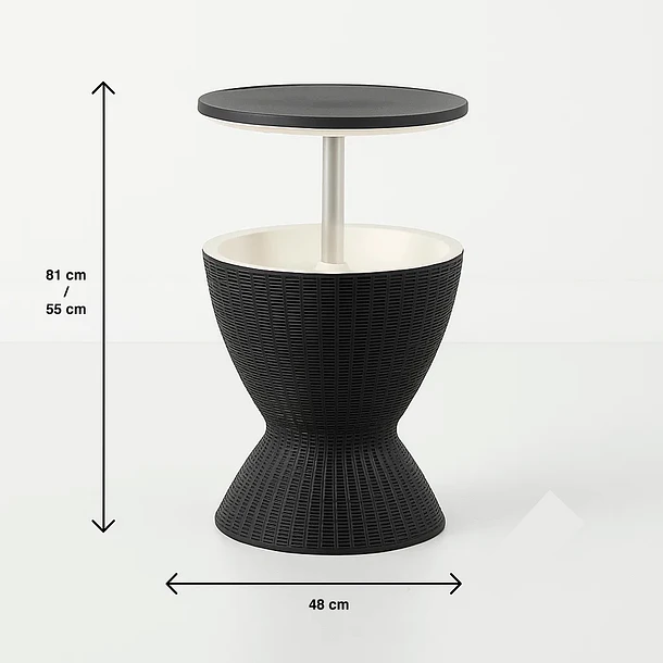 Mesa Cooler Yarra | Rattan Sintético | Regulable para Terraza y Bar
