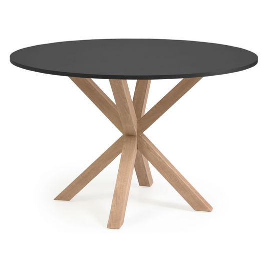 Mesa Redonda Equiz Negra 100cm | Patas X | Comedor u Oficina