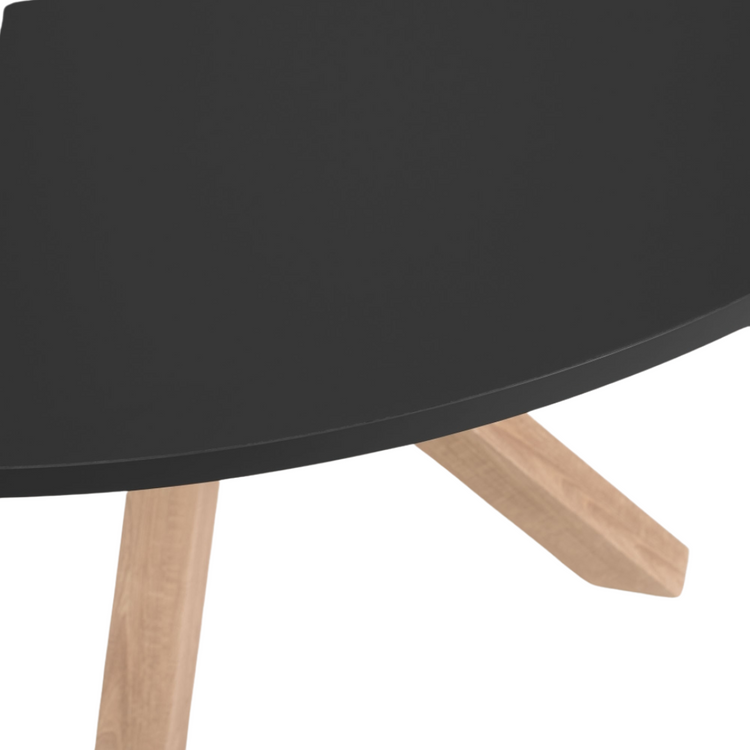 Mesa Redonda Equiz Negra 100cm | Patas X | Comedor u Oficina