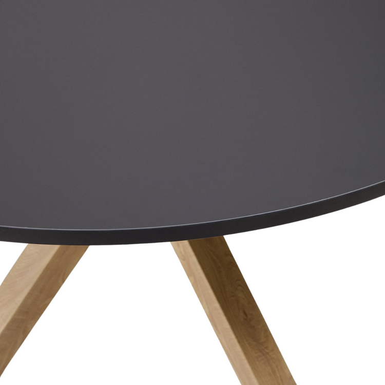 Mesa Redonda Equiz Negra 100cm | Patas X | Comedor u Oficina