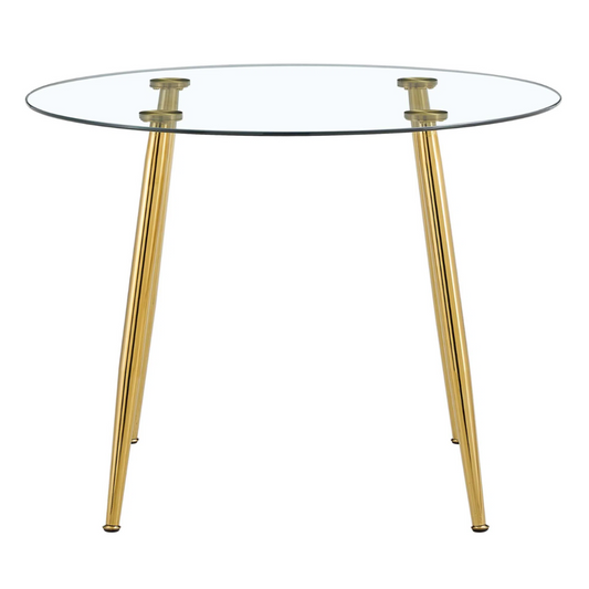 Mesa Redonda Nórdica Lagos | Vidrio Templado |Dorado