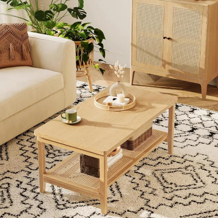 Mesa Central Leonora | Rattan y Madera