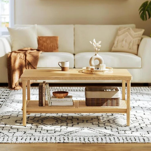 Mesa Central Leonora | Rattan y Madera