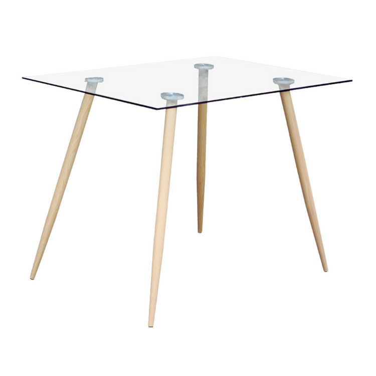 Mesa Cuadrada Vitreo 80x80 | Vidrio templado | Diseño Nórdico