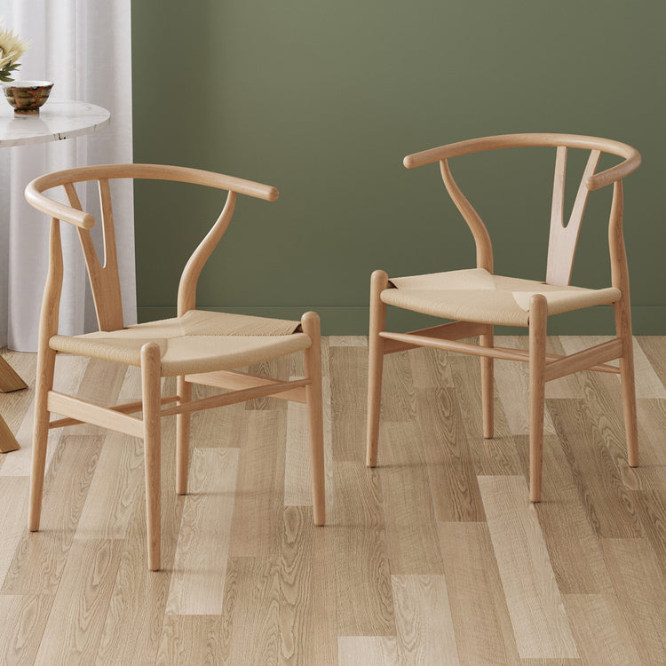 Pack 2 Silla Wishbone Nórdica | Madera Natural