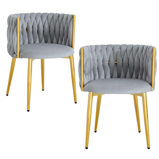 Pack 2 Silla Mizzi Velvet Gris | Sala, Dormitorio u Oficina