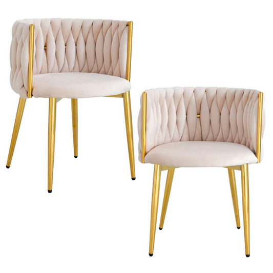 Pack 2 Silla Mizzi Velvet Beige | Sala, Dormitorio u Oficina