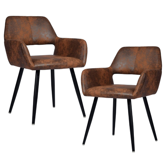 Pack 2 Butaca Sitial Burgos | Ecocuero Café | Cómoda y Elegante