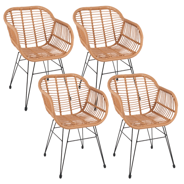 Pack 4 Butacas Grecia | Diseño en Rattan color Natural