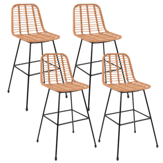 Pack 4 Taburete Piso Grecia Alto 75 cm | Rattan color Natural