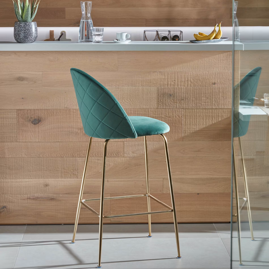 Pack 2 Taburetes Maya Velvet 66 cm Verde | Estilo Elegante y Cómodo