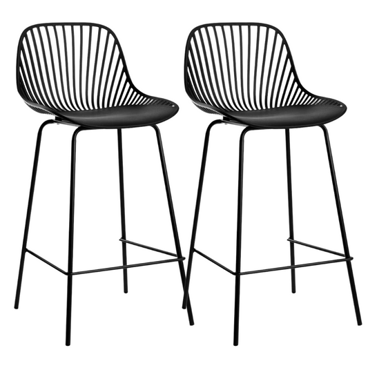 Pack 2 Taburetes Peyton Negros 77cm |Diseño Moderno y Resistente