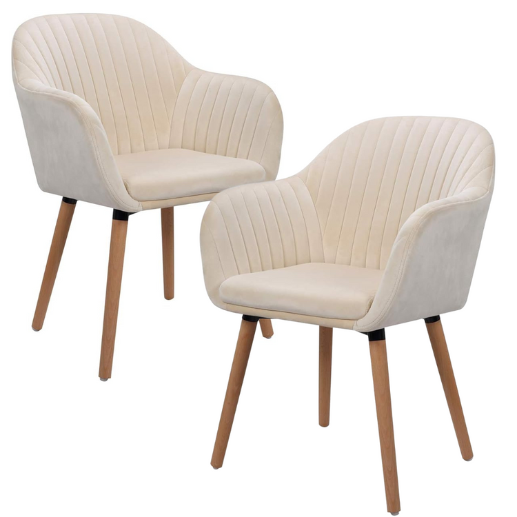 Pack 2 Butacas Sitiales Almer Velvet  Beige | Sala, Dormitorio u Oficina