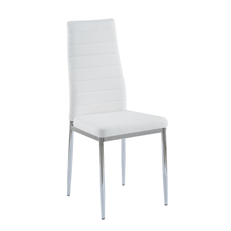 Comedor Mesa Rectangular Vitreo 130x80 + 4 Silla Dining Blanca