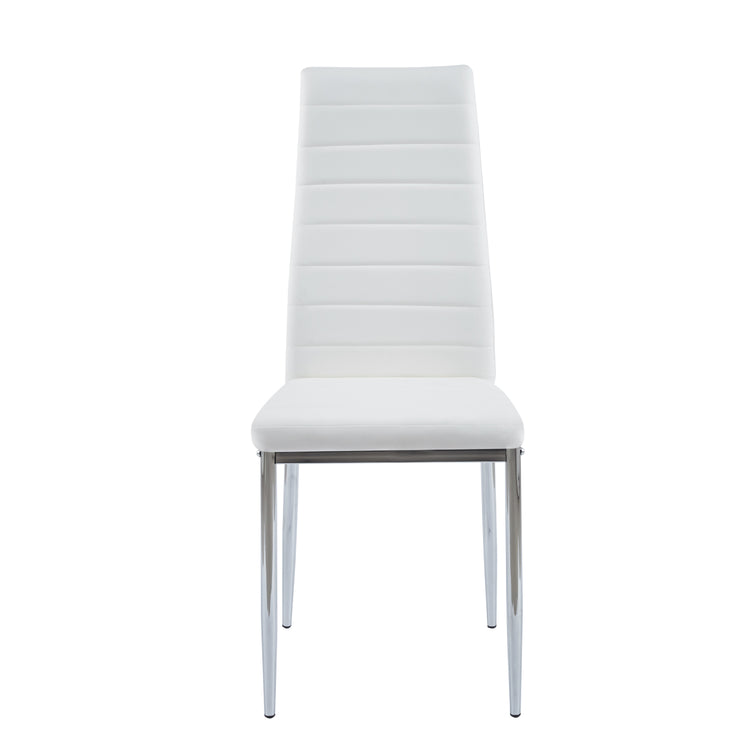 Comedor Mesa Rectangular Vitreo 130x80 + 4 Silla Dining Blanca