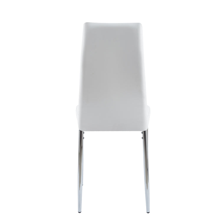 Comedor Mesa Rectangular Vitreo 130x80 + 4 Silla Dining Blanca