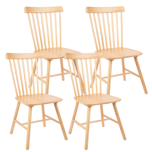 Pack 4 Silla Windsor | Madera Natural | Moderna y Duradera