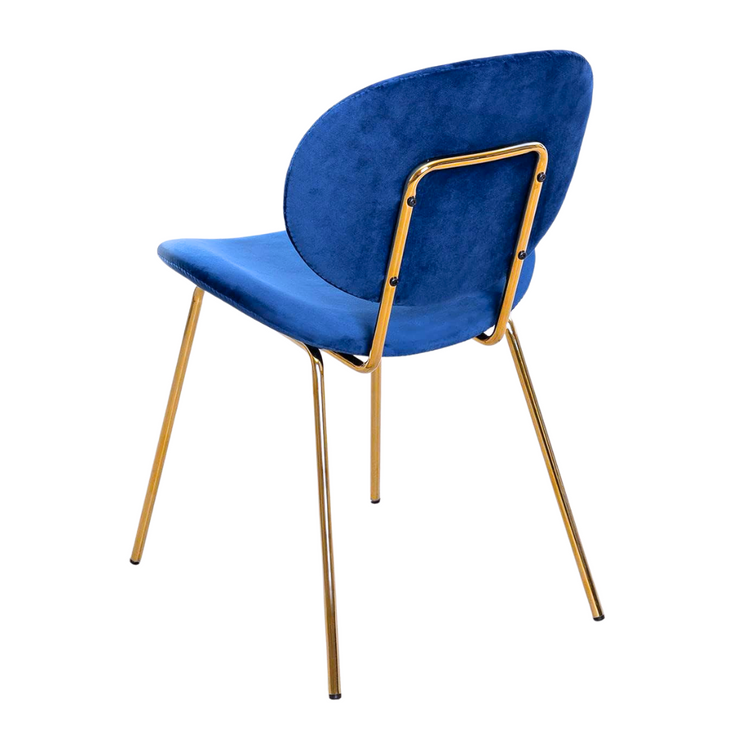 Pack 4 Sillón Angelica Velvet Azul | Sala, Dormitorio u Oficina